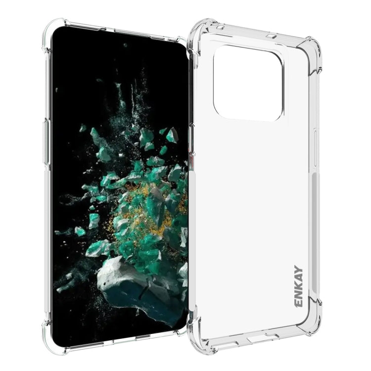 適用於 OnePlus 10T 5G / Ace Pro ENKAY 透明防摔系列 四角加厚帶防滑條透明TPU手機防摔保護殼