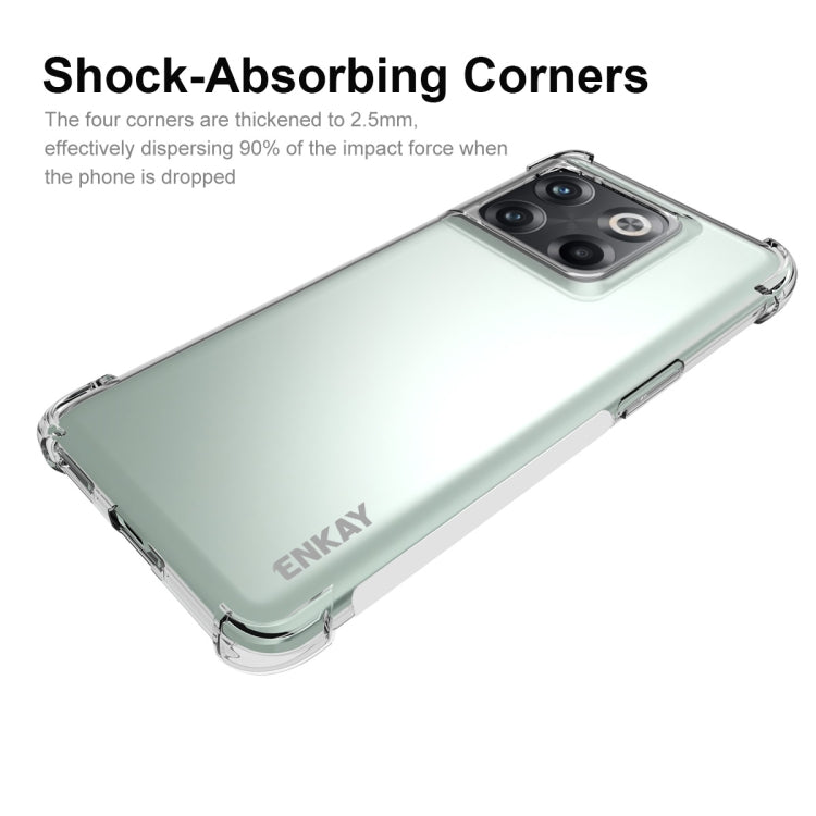 適用於 OnePlus 10T 5G / Ace Pro ENKAY 透明防摔系列 四角加厚帶防滑條透明TPU手機防摔保護殼