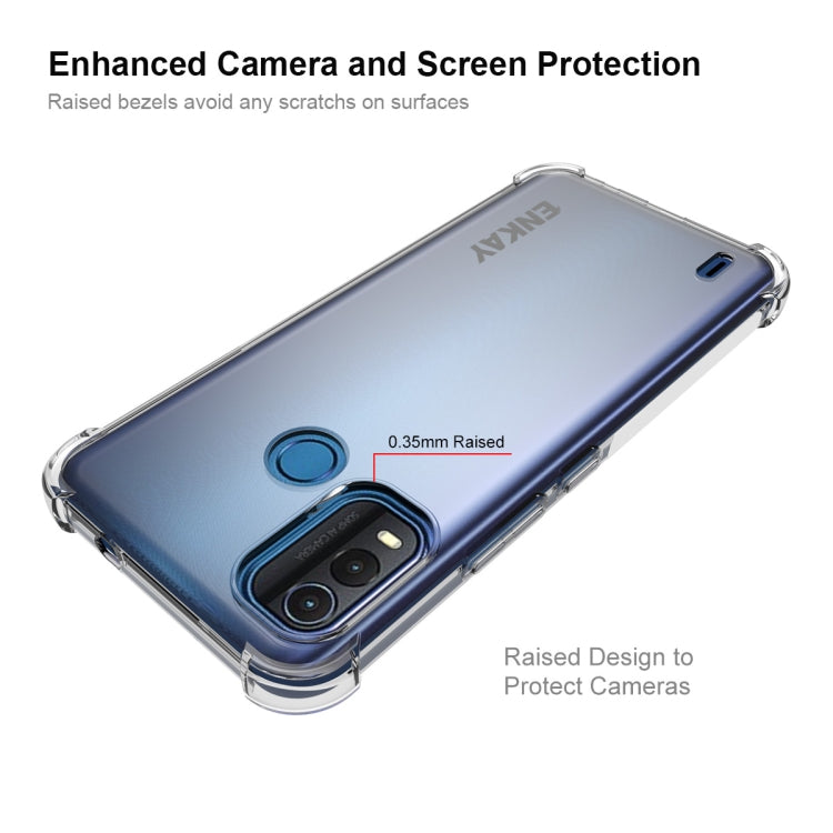 適用於 諾基亞G11 Plus ENKAY 透明防摔系列 四角加厚帶防滑條透明TPU手機防摔保護殼