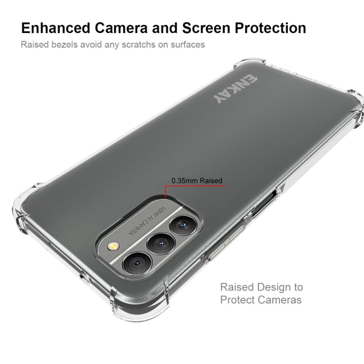 適用於 諾基亞G400 5G ENKAY 透明防摔系列 四角加厚帶防滑條透明TPU手機防摔保護殼