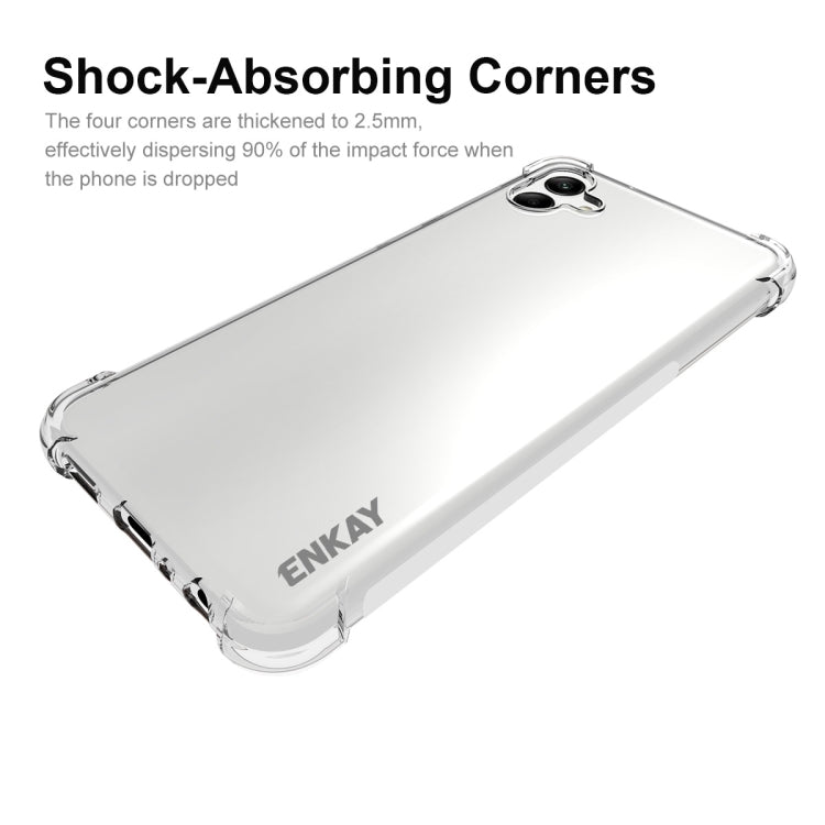 適用於 三星Galaxy A04 4G ENKAY 透明防摔系列 四角加厚帶防滑條透明TPU手機防摔保護殼