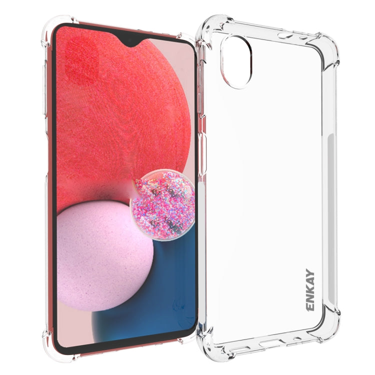 適用於三星Galaxy A23e 5G / A23 5G 日版 ENKAY 透明防摔系列 四角加厚帶防滑條透明TPU手機防摔保護殼