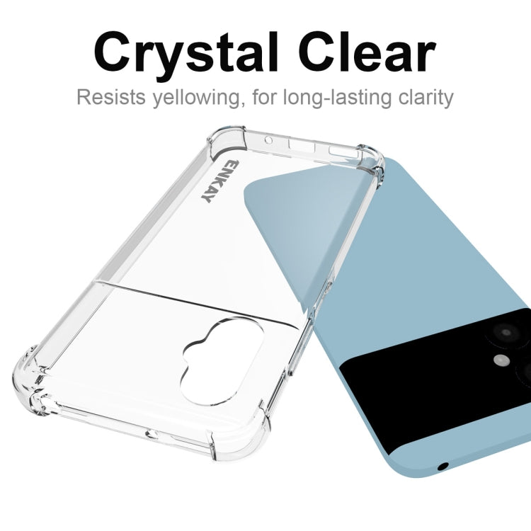 適用於 小米Poco M4 5G ENKAY 透明防摔系列 四角加厚帶防滑條透明TPU手機防摔保護殼