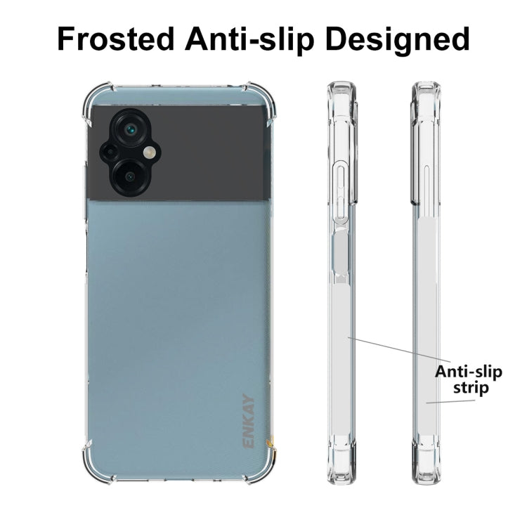 適用於 小米Poco M5 4G ENKAY 透明防摔系列 四角加厚帶防滑條透明TPU手機防摔保護殼