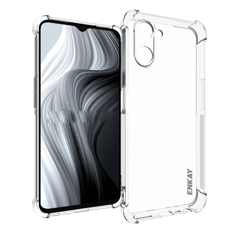 適用於Realme V20 5G ENKAY 透明防摔系列 四角加厚帶防滑條透明TPU手機防摔保護殼