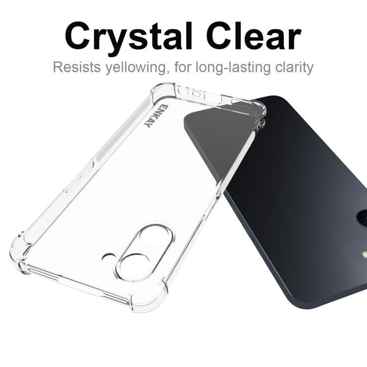 適用於Realme V20 5G ENKAY 透明防摔系列 四角加厚帶防滑條透明TPU手機防摔保護殼
