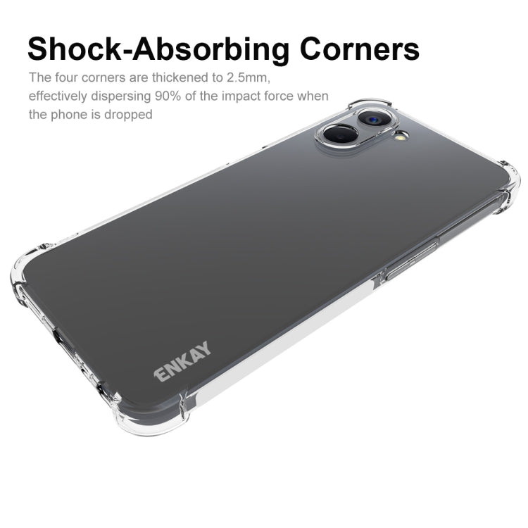 適用於Realme V20 5G ENKAY 透明防摔系列 四角加厚帶防滑條透明TPU手機防摔保護殼