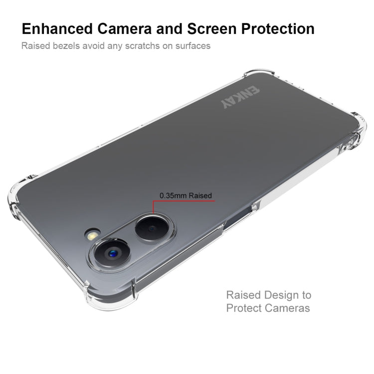 適用於Realme V20 5G ENKAY 透明防摔系列 四角加厚帶防滑條透明TPU手機防摔保護殼