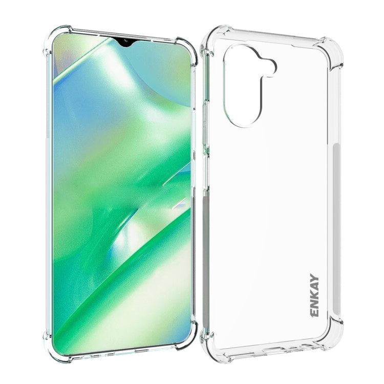 適用於 Realme C33 4G ENKAY 透明防摔系列 四角加厚帶防滑條透明TPU手機防摔保護殼
