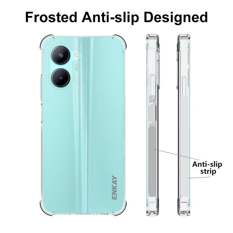 適用於 Realme C33 4G ENKAY 透明防摔系列 四角加厚帶防滑條透明TPU手機防摔保護殼