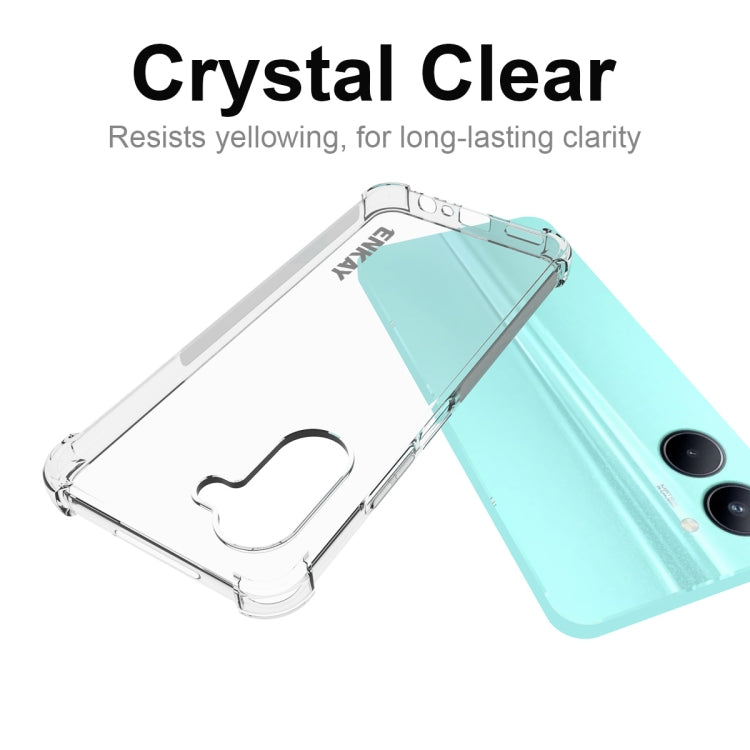 適用於 Realme C33 4G ENKAY 透明防摔系列 四角加厚帶防滑條透明TPU手機防摔保護殼