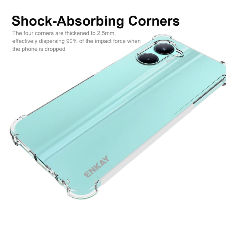 適用於 Realme C33 4G ENKAY 透明防摔系列 四角加厚帶防滑條透明TPU手機防摔保護殼