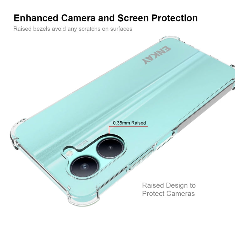 適用於 Realme C33 4G ENKAY 透明防摔系列 四角加厚帶防滑條透明TPU手機防摔保護殼