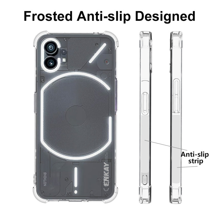 適用於 Nothing Phone 1 ENKAY 透明防摔系列 四角加厚帶防滑條透明TPU手機防摔保護殼