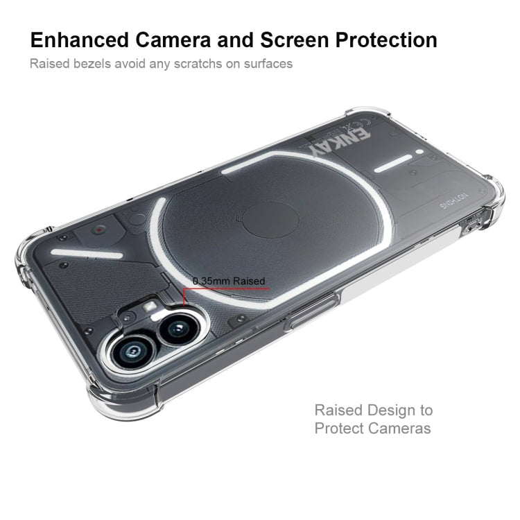 適用於 Nothing Phone 1 ENKAY 透明防摔系列 四角加厚帶防滑條透明TPU手機防摔保護殼