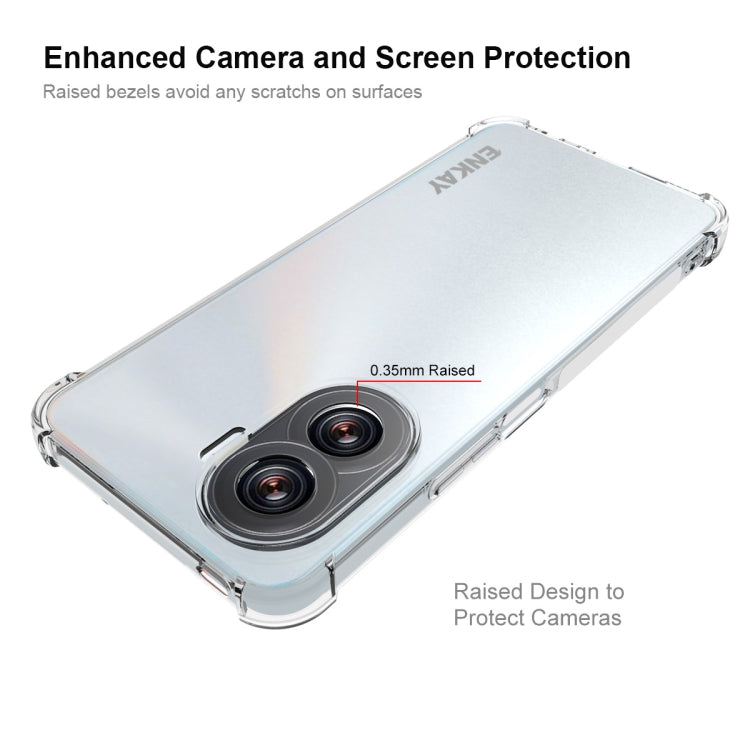 適用於 榮耀X40i 5G ENKAY 透明防摔系列 四角加厚帶防滑條透明TPU手機防摔保護殼