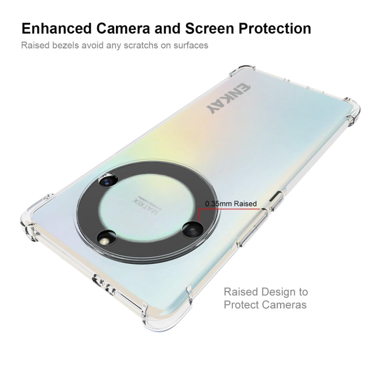 適用於 榮耀X40 5G ENKAY 透明防摔系列 四角加厚帶防滑條透明TPU手機防摔保護殼