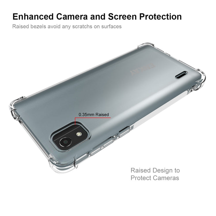 適用於 諾基亞C2二代 ENKAY 透明防摔系列 四角加厚帶防滑條透明TPU手機防摔保護殼