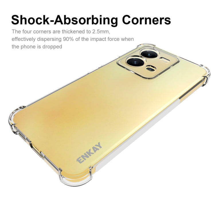 適用於 vivo V25 5G國際版 ENKAY 透明防摔系列 四角加厚帶防滑條透明TPU手機防摔保護殼