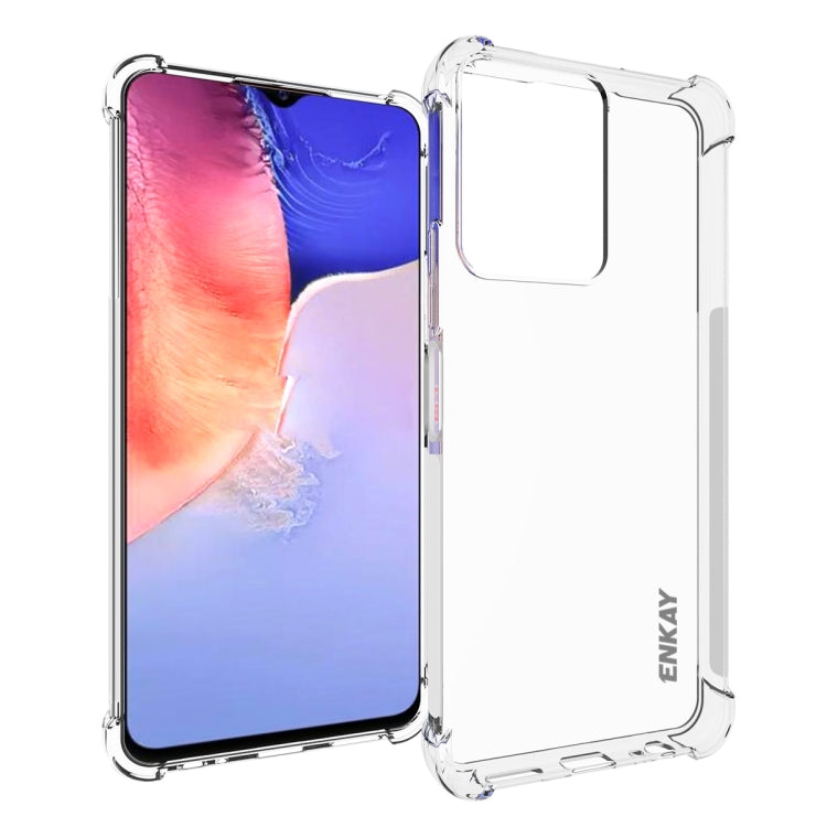 適用於vivo Y16 4G ENKAY 透明防摔系列 四角加厚帶防滑條透明TPU手機防摔保護殼