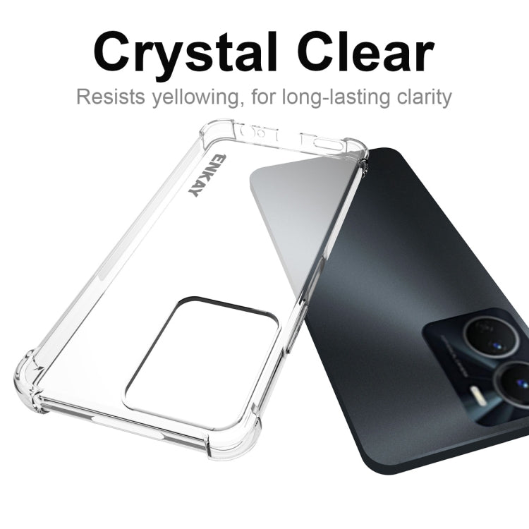 適用於vivo Y16 4G ENKAY 透明防摔系列 四角加厚帶防滑條透明TPU手機防摔保護殼