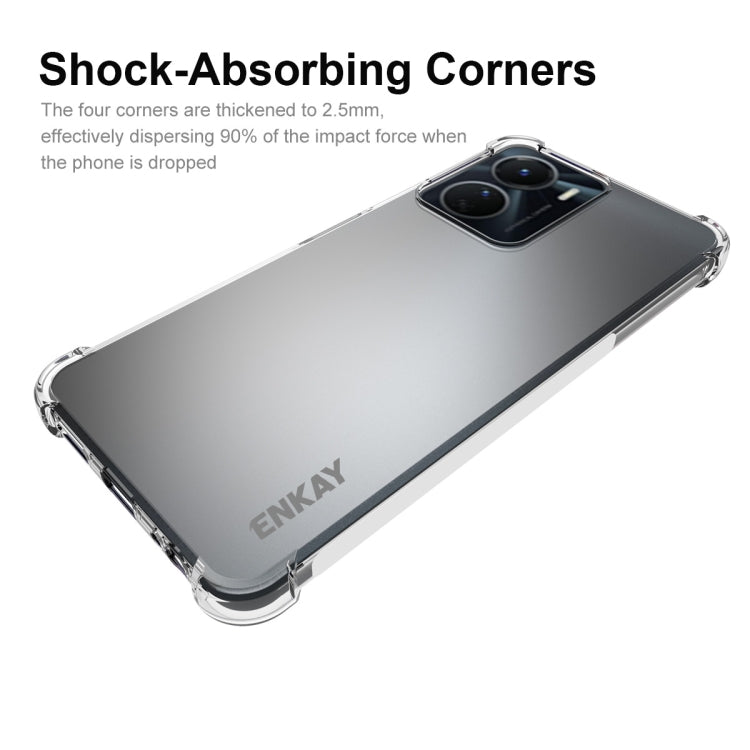 適用於vivo Y16 4G ENKAY 透明防摔系列 四角加厚帶防滑條透明TPU手機防摔保護殼