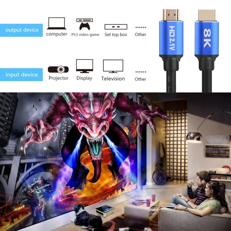 HD08 8K超清HDMI 2.1版電視電腦投影機頂盒HDMI連接線5米