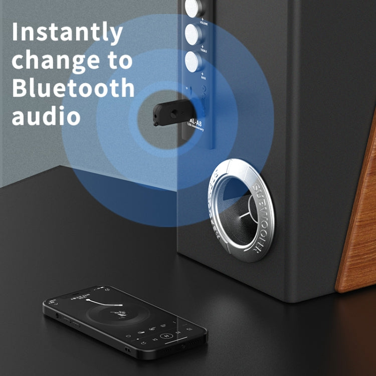H210 二合一藍牙5.3音頻接收發射器 AUX+USB雙輸出