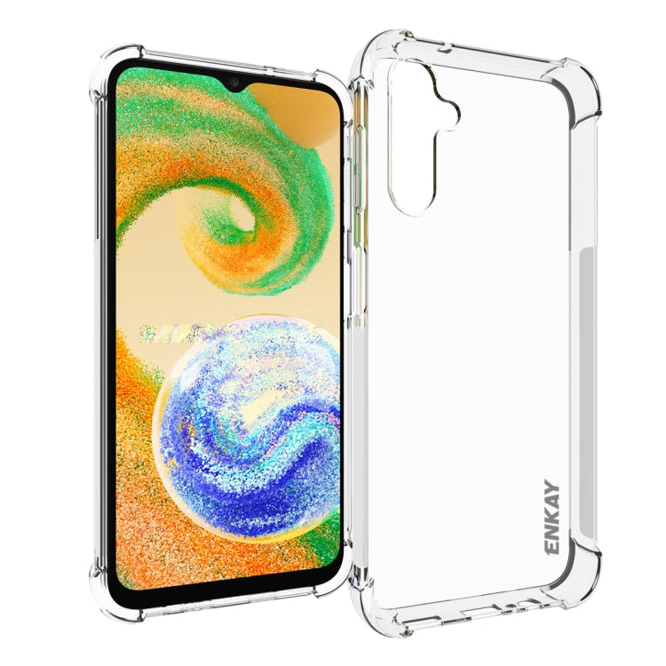 適用於 三星Galaxy A14 5G ENKAY 透明防摔系列 四角加厚帶防滑條透明TPU手機防摔保護殼