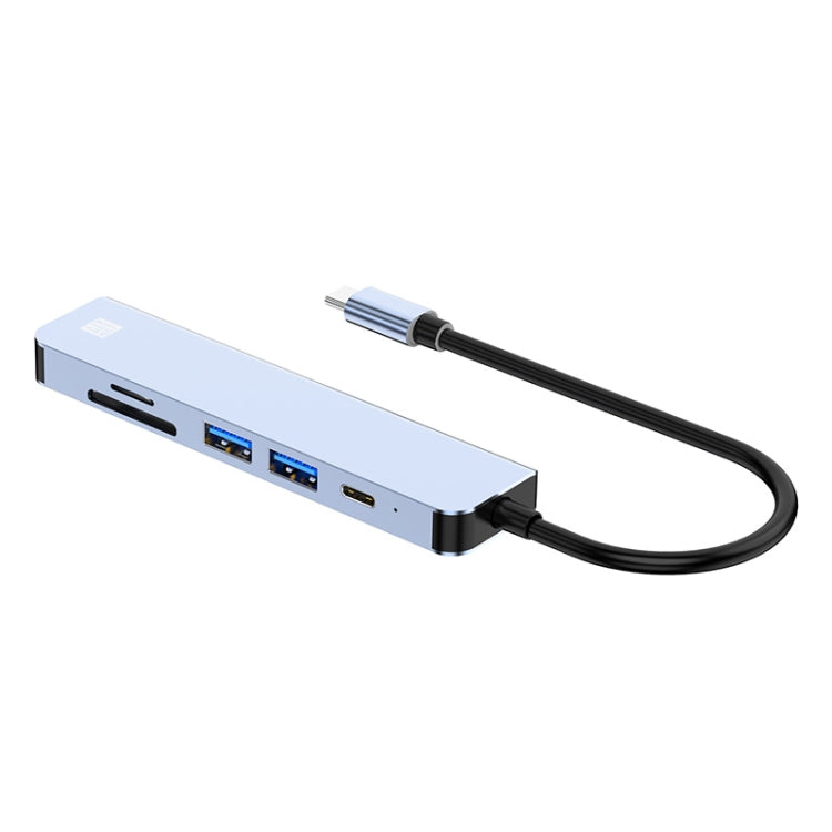 JUNSUNMAY JSM-HUB005 Type-C PD快充擴展塢六合一可插卡分線器HDMI 4K高清視頻轉換器