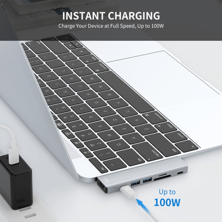 ENKAY Hat-Prince 蘋果專用七合二Type-C擴展塢可插卡分線器HDMI 4K高清視頻轉換器