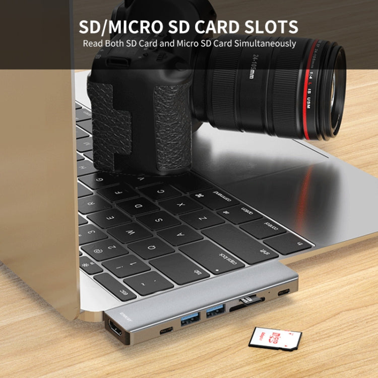 ENKAY Hat-Prince 蘋果專用七合二Type-C擴展塢可插卡分線器HDMI 4K高清視頻轉換器