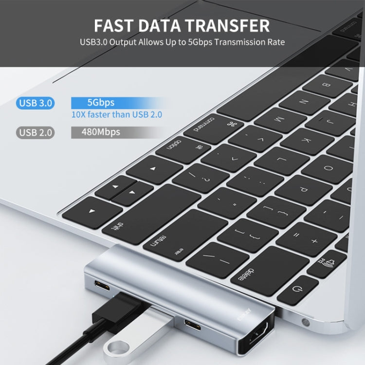ENKAY Hat-Prince 蘋果專用五合二Type-C擴展塢HDMI 4K高清視頻轉換器