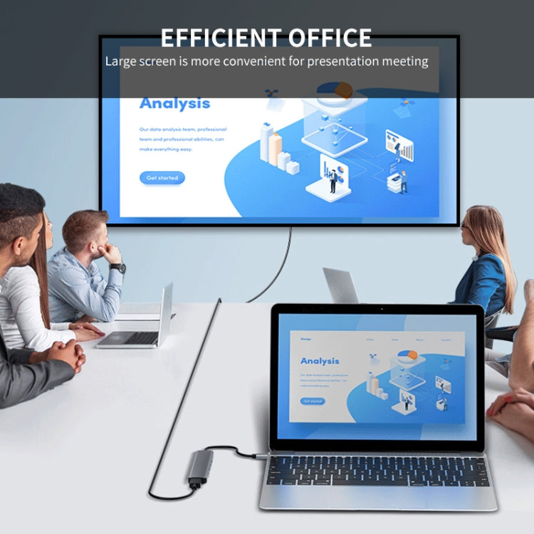 ENKAY Hat-Prince Type-C擴展塢七合一可插卡分線器HDMI 4K高清視頻轉換器