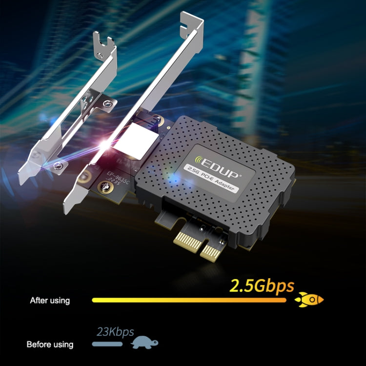 EDUP EP-9635C 2.5Gbps千兆遊戲有線網卡 2500M高速網口擴展 台式電腦自適應以太網卡 網絡適配器