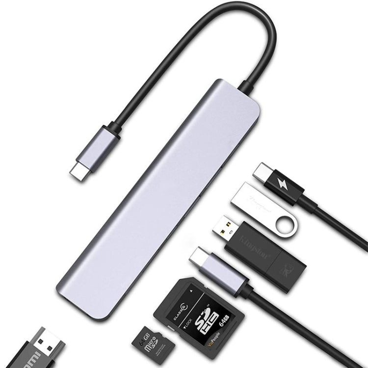 USB C集線器 7合1 USB C多端口適配器 帶HDMI 100W PD和SD/TF讀卡器