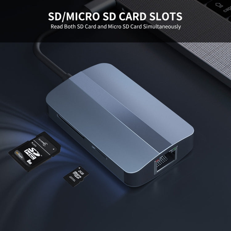 JUNSUNMAY JSM-HUB018 Type-C擴展塢五合一百兆網口可插卡讀卡器轉換器