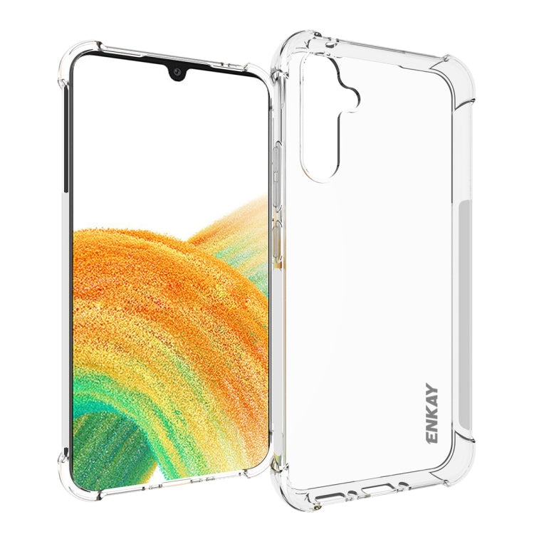 適用於 三星Galaxy A34 5G ENKAY 透明防摔系列 四角加厚帶防滑條透明TPU手機防摔保護殼