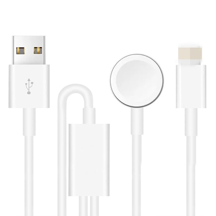 適用於Apple系列手錶手機 2合1 USB磁性充電線1.2米, DS-XB013