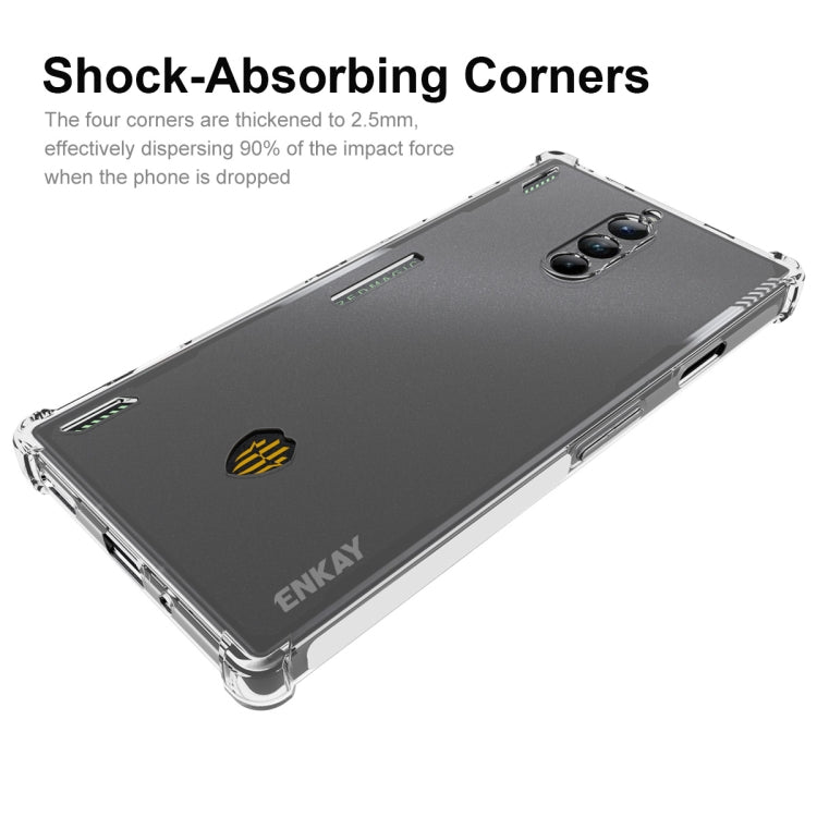 適用於中興努比亞紅魔8 Pro ENKAY 透明防摔系列 四角加厚帶防滑條透明TPU手機防摔保護殼