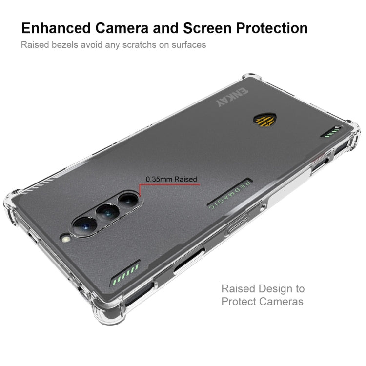 適用於中興努比亞紅魔8 Pro ENKAY 透明防摔系列 四角加厚帶防滑條透明TPU手機防摔保護殼