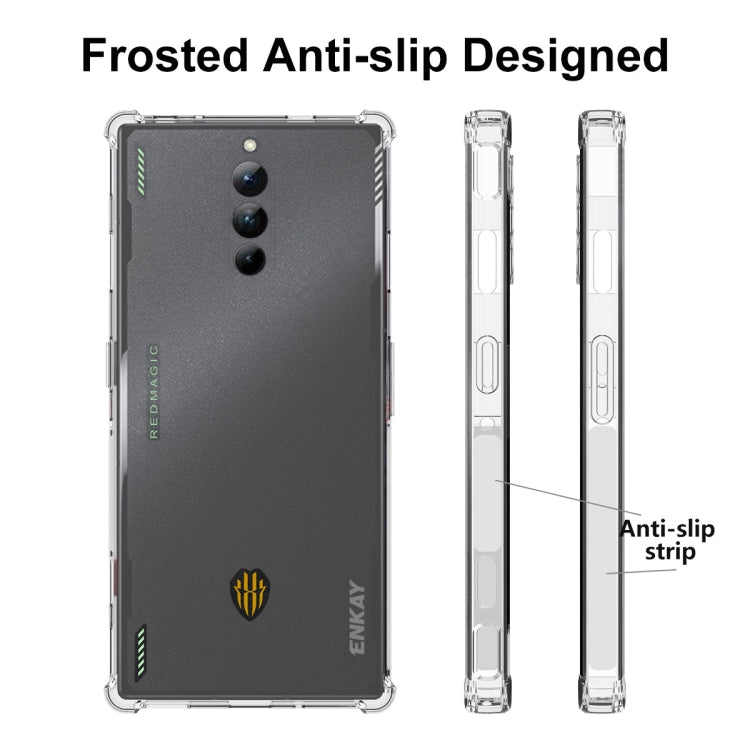 適用於中興努比亞紅魔8 Pro ENKAY 透明防摔系列 四角加厚帶防滑條透明TPU手機防摔保護殼