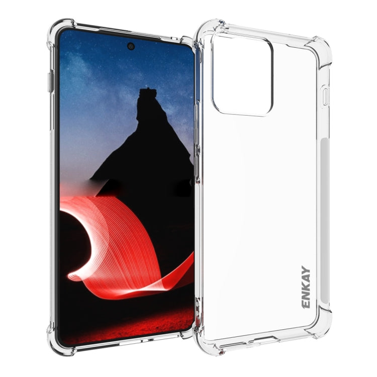 適用於 摩托羅拉ThinkPhone 5G ENKAY Hat-Prince 透明防摔系列 四角加厚帶防滑條透明TPU手機防摔保護殼