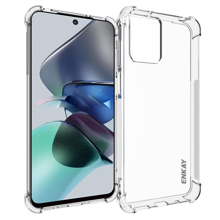 適用於 摩托羅拉Moto G23 4G ENKAY Hat-Prince 透明防摔系列 四角加厚帶防滑條透明TPU手機防摔保護殼