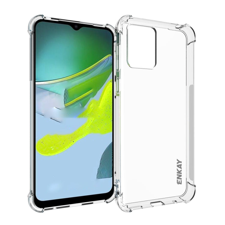 適用於 摩托羅拉Moto E13 4G ENKAY Hat-Prince 透明防摔系列 四角加厚帶防滑條透明TPU手機防摔保護殼