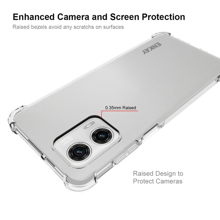 適用於 摩托羅拉Moto G73 5G ENKAY Hat-Prince 透明防摔系列 四角加厚帶防滑條透明TPU手機防摔保護殼