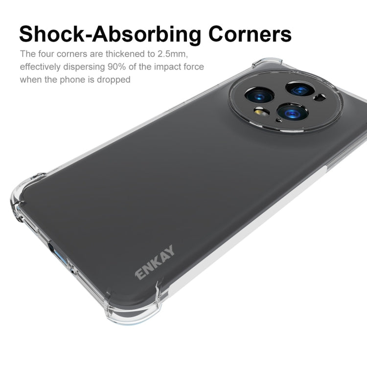 適用於 榮耀Magic 5 Pro ENKAY Hat-Prince 透明防摔系列 四角加厚帶防滑條透明TPU手機防摔保護殼