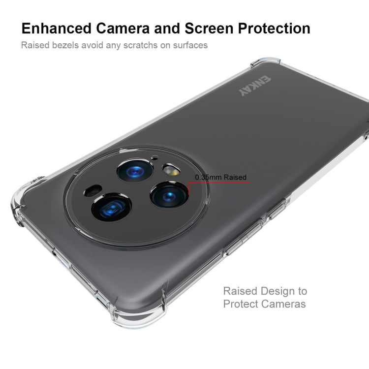 適用於 榮耀Magic 5 Pro ENKAY Hat-Prince 透明防摔系列 四角加厚帶防滑條透明TPU手機防摔保護殼