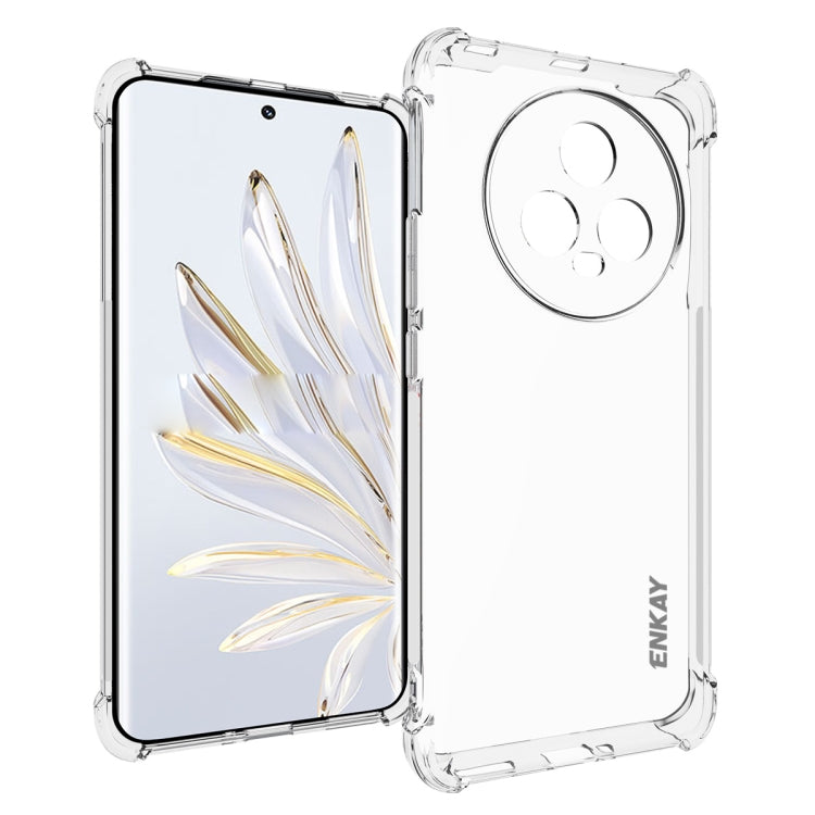 適用於 榮耀Magic 5 ENKAY Hat-Prince 透明防摔系列 四角加厚帶防滑條透明TPU手機防摔保護殼