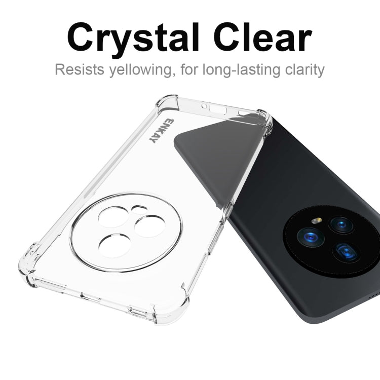 適用於 榮耀Magic 5 ENKAY Hat-Prince 透明防摔系列 四角加厚帶防滑條透明TPU手機防摔保護殼